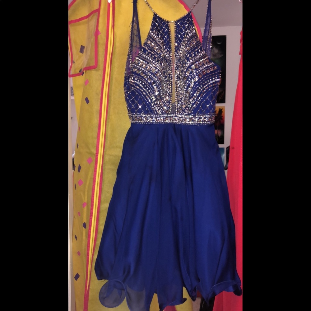 Blue, short prom or semi dress